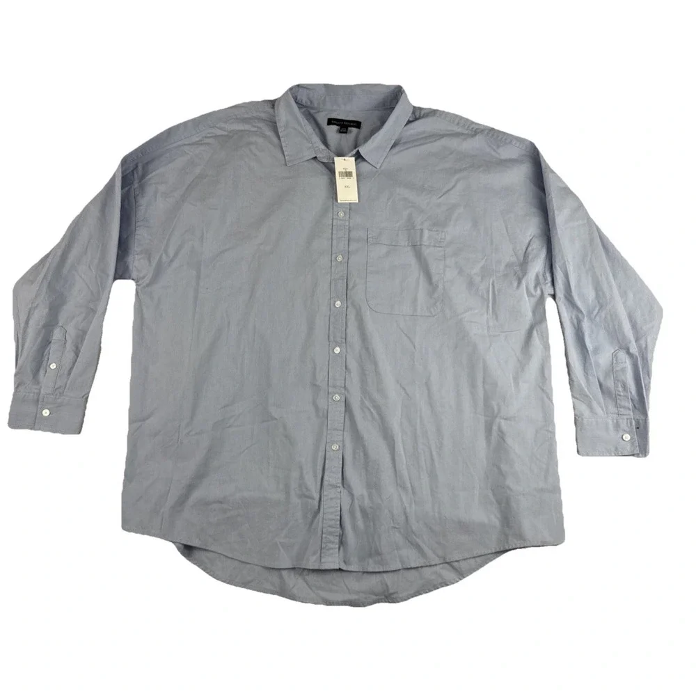 New! Banana Republic Mens Blue 2XL Button Down Shirt Travel Long Sleeve